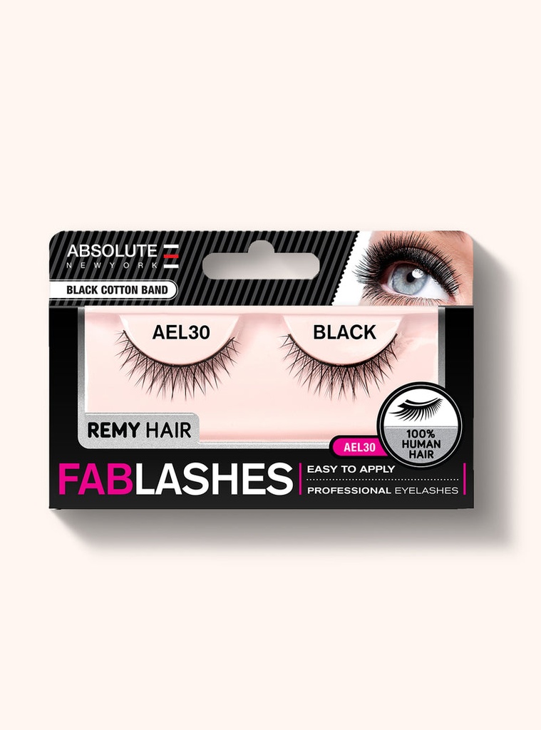 [12060] Absolute Eyelashes FabuLashes Black Cotton Band AEL30 