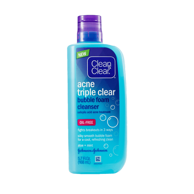 Clean & Clear Cleanser Acne Triple Clear Bubble Form Cleanser 5.7oz/168ml