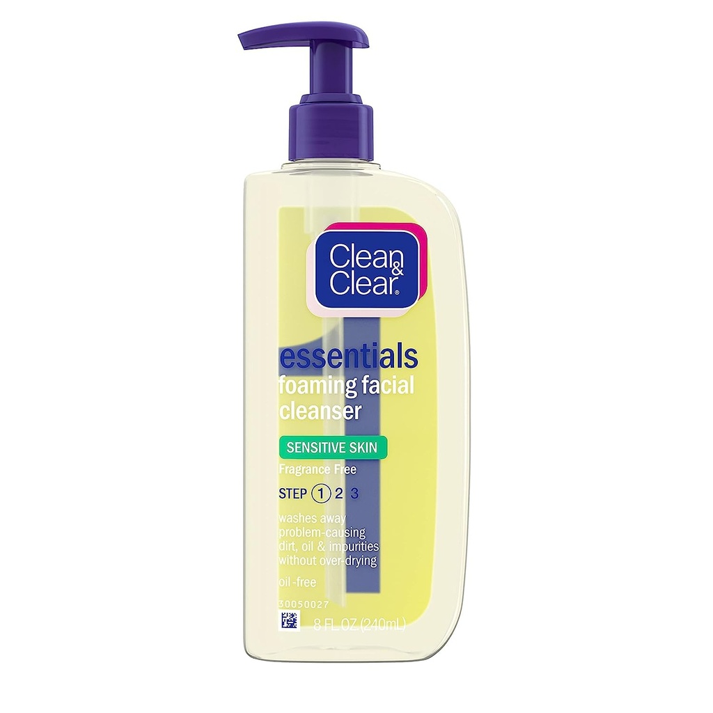 Clean & Clear Facial Cleanser Essentials Foaming Facial Cleanser 8oz/240ml